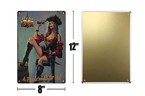 A Pirate's Life For Me Sexy Sexy Beauty Sexy Female Pirate Retro Funny 8"X12" Bar Pub Club Man Cave Home Garage Cafe Beer Drink Wall Poster Art Decor Metal Tin Sign Cm-07 #TOP1