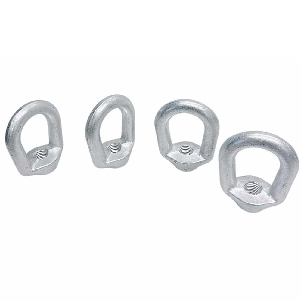 4-Pack 7/8" Hot-Dipped Galvanized Eye Nut 1"-8 Tap Thread, 9000 lbs WLL Lifting