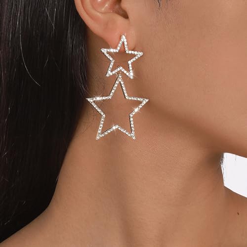 Star Earrings For Women Sparkly Rhinestone Dangle Earring For Holiday Weddings Birthday Parties2