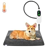ENJOY PET Cat Heating Pad, Dog Heating Pad with 13 Level Timer and 9 Level Temperature, Dog Blanket for Cats Dogs with Chew Resistant Cord, Long-Time Working Pet Heated Mat, Auto Power Off