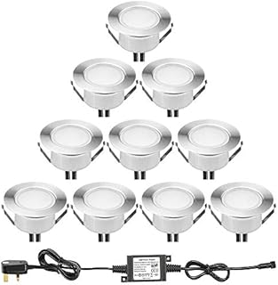 Warm White Led Decking Lights Waterproof IP67 1.5W Ø61MM - Led Plinth Light for Terrace/Patio/Path/Wall/Garden/Decoration, 6 Packs
