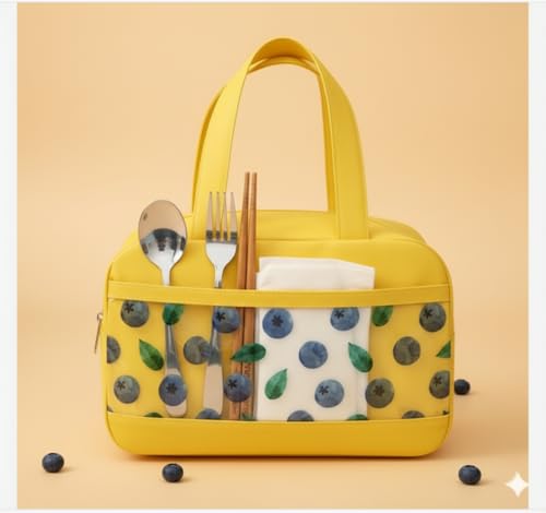Image of Insulated Lunch Bag Leakproof Tote for Work, School, Travel, and Picnics Perfect for Women and Men(Black) Nylon, 16.2 Liters (Yellow)