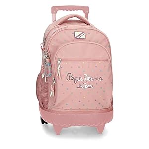 Pepe Jeans Carina Mochila Compact 2 Ruedas Rosa 32x43x21 cms Poliéster 28,9L