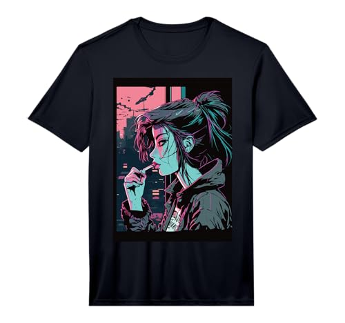 Japanese Vaporwave Sad Anime Girl Indie Aesthetic Otaku Performance T-Shirt