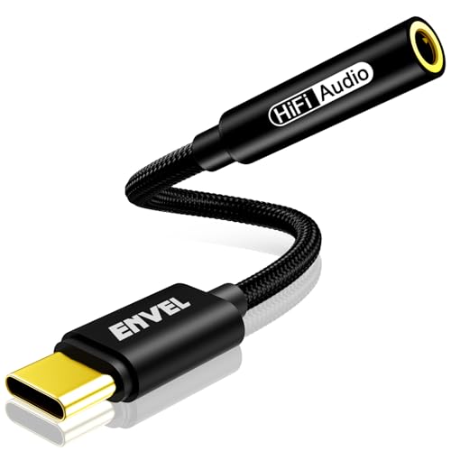 ENVEL USB C to 3.5 mm Headphone Jack Adapter, Type C to 3.5mm Audio Stereo DAC Chip Cable Compatible with iPhone 15 Pro Max/15 Pro/15 Plus Pad Huawei P50 P40 Mate40 Galaxy S23 S22 Pixel 7