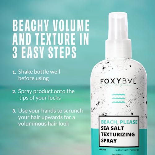 Foxybae MRMDSLT-8OZ Sea Salt Spray - Texture Spray For Hair Texturizing & Volumizing With Biotin For Growth & Thickening - Wavy Hair Products thumb #5