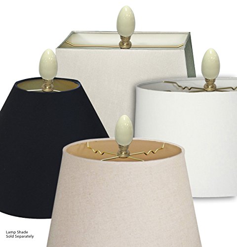 Image of Royal Designs, Inc. Ceramic Egg Shaped Lamp Finial for Lamp Shade, F-5050BG-1, Beige