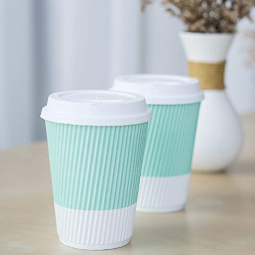 Premium Disposable Coffee Cups With Lids - (90) Durable 12 oz To Go Coffee Cups With Tight Resealable Lids Prevent Leaks! Sturdy, Insulated For Hot Beverages. Will Not Bend With Heat Or Burn Fingers! - Thumbnail 3