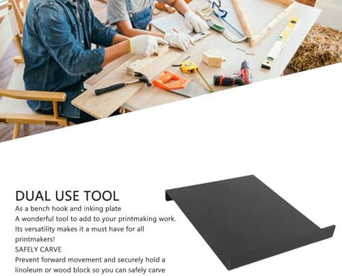 Bench Hook Inking Plate, Iron Linoleum Printmaking Block Stop Ink Plate — 사진 3
