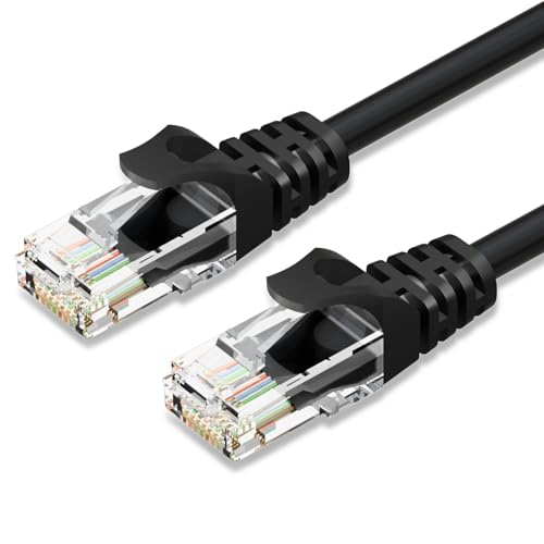 Image of Cat6 Ethernet Cable 2M, 24AWG CAT 6 UTP Cable, LAN Cable with RJ45 Connector, High-Speed 10Gbps Internet Network Cable for Router/Printer/Laptop/Desktop/Modem/Switch/Smart-TV/TV Box and More-Black
