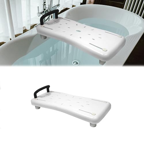 SAILUN Adjustable Bath Board Seat with Black Handle, Non-Slip Bathtub Chair for Adults, Supports up to 150 kg, Plastic Shower Transfer Aid