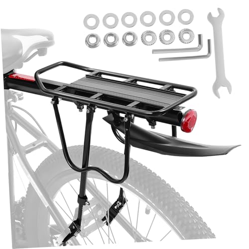 Toddmomy 1set Quick Release Bicycle Rear Rack with Mudguard Cargo Rack for Mountain Bikes Load Capacity Enhanced Reflectivity for Rides