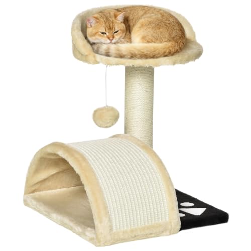 PawHut Árbol Rascador para Gatos Pequeño Altura 40 cm de 2 Niveles...