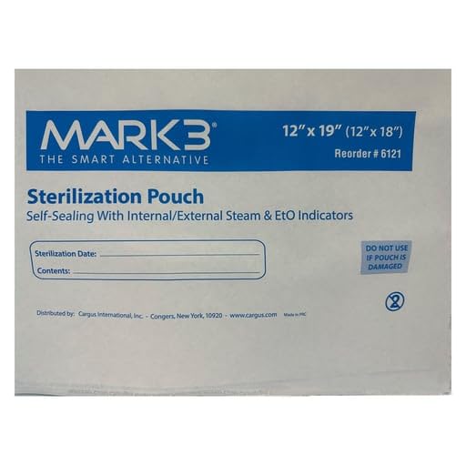 Mark3 6121 Self Seal 12" x 19" 12" x 18" Sterilization Pouches 200/bx