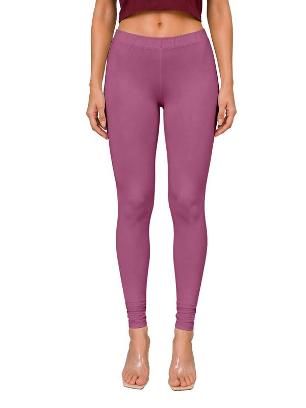 Image of TRENDMALLS Women's Microfiber Elastane Stretch Soft Churidar Length Leggings with Ultrasoft Waistband