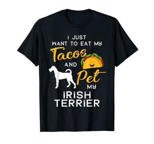 Irish Terrier Dog Tacos lover owner Christmas Birthday Gift Maglietta