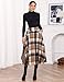 IDEALSANXUN Winter Dresses for Women 2025 Chocolate Brown Fall Clothes Casual Wool Plaid Tartan Tweed Sweater Flannel Corduroy Long Maxi Dress Skirt, Plaid BN, XS
