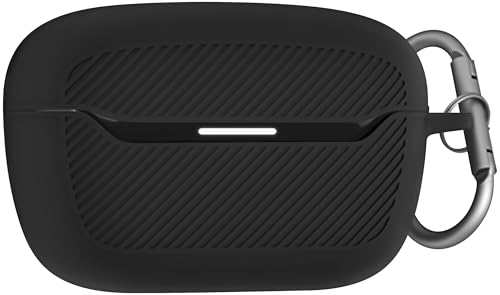 Geiomoo Silicone Case for JBL Endurance Race 2, Soft Flexible Scratch Resistant Protective Cover with Carabiner (Black)