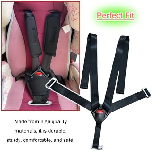 Universal 5 Point Seat Chest Harness with Locking Buckle Adjustable Straps Replacement for High Chair Stroller Pushchair — view 4