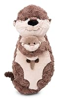 NICI Kuscheltier Otter Oda & Odalina 40 x 20 cm – 2-in-1 Kuschelkissen aus weichem Plüsch, Dekokissen in Otter-Form für Kinder & Erwachsene, 49169, tolle Geschenkidee, beige & grau