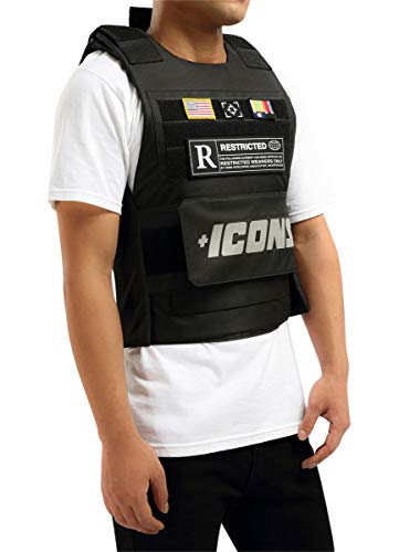 HUDSON Outerwear Men's Icon Reflective Fashion Vest with Adjustable Velcro Straps and Patches, Black - Thumbnail 4