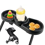 OGNWFUNK Snack Tray Compatible with Baby Jogger City Mini GT2 – BPA-Free 3-in-1 Stroller Snack Tray Attachment with Deep Cup Holders, Easy Installation, Fits Inward-Curved Handlebars