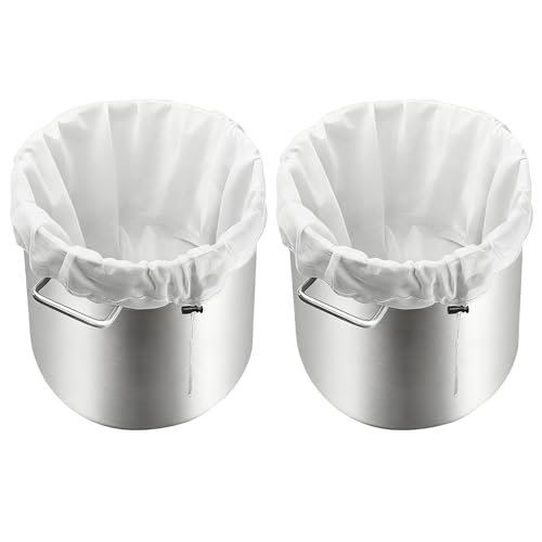 Paquete de 2 bolsas de gelatina para hacer mermeladas, 66 x 56 cm, bolsa coladora grande reutilizable de malla fina con cordón para colar mermeladas, prensa de sidra, equipo para hacer vino, colador