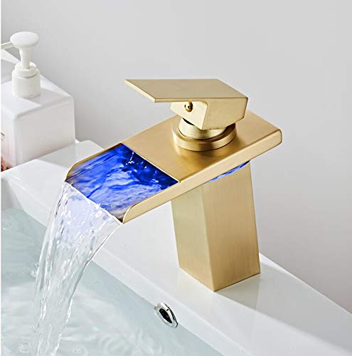 Mitigeur lavabo LED laiton pour éviter les brûlures d'eau chaude - 5
