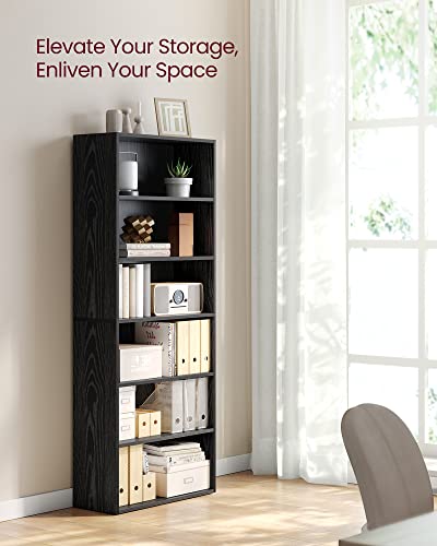 Image of VASAGLE CUSTOS Collection - Bookshelf, 6-Tier Bookcase, Book Shelf, Open Storage Shelf, 9.4 x 23.6 x 63.3 Inches, for Living Room, Home Office, Dinning Room, Ebony Black ULBC166T56