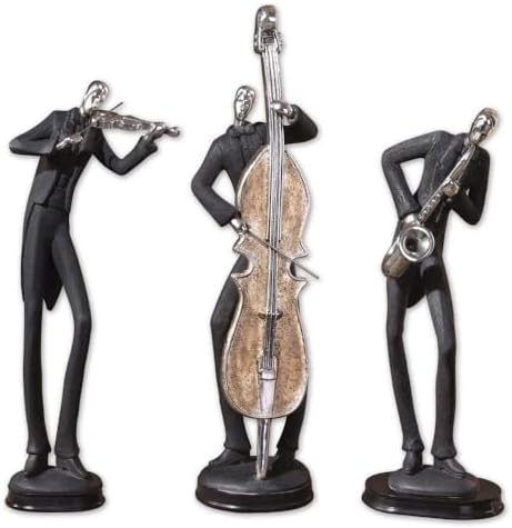 Uttermost Musicians - 17.75 inch Figurine (Set of 3) - 5 inches Wide by 4.38 inches deep