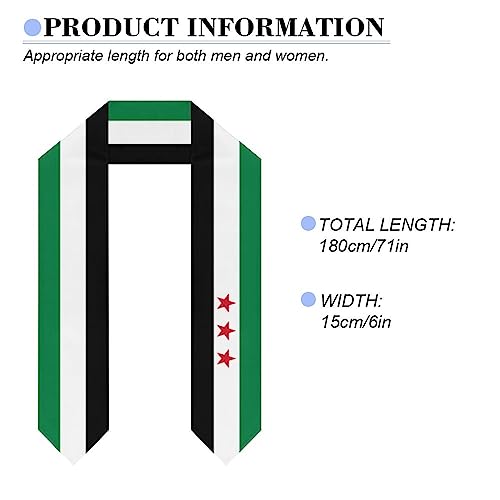 Syria Coalition Flag Graduation Shawl, Scarf for Men and Women, Suitable for Event/Party/Wedding/Travel/Ceremony/Birthday Gift2