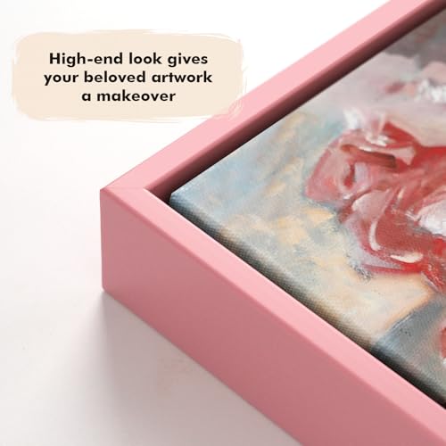 Image of 8x8 Pink Floating Frame for Canvas Painting Watercolor Art,0.9 inch Deep