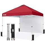 CROWN SHADES Toldo desplegable de 10 x 10 pulgadas, rojo