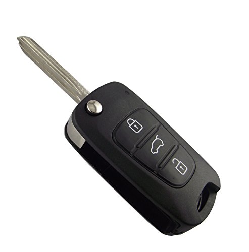 KEMANI Uncut Blank Flip Remote Key Fob Shell Car Case Replacement For 2011-2012 Kia Forte Sportage Soul 3 Buttons No chips by KEMANI - Used condition - CA$9.65