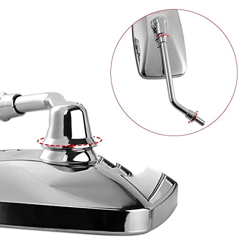 Auzkong Motorfiets achteruitkijkspiegels, chroom, 10 mm, chroom, zijspiegels voor motorfiets compatibel met HONDA Suzuki Aprilia en cruiser scooter