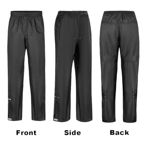 flintronic wasserdichte Regenhose für Herren, Fahrrad Wasserdicht Überziehhose, Leichte Regenhose Winddichte, Breathable, zum Wandern Camping
