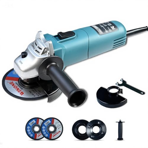 Power Angle Grinders, 7.5-Amp 4-1/2 inch Electric Grinder Power Tools, 1200W Power Electric Grinder Tools, Top Open/Off Button, Auxiliary Handle for Cutting, Grinding, Polishing and Rust Removal