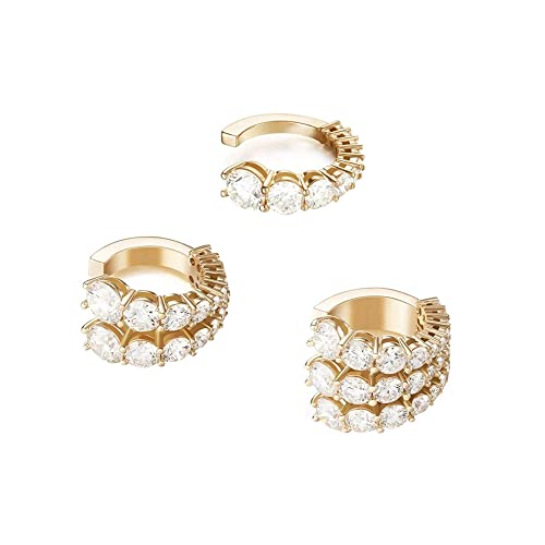 WQEPYY 3 Pièces Ear Cuff pour Femme Oreille Manchette Non Piercing Clip D'oreille Manchette En Zircone Clou D'oreilles Non Percé Cartilage Manchettes Oreille Hypoallergéniques (Or) Cover
