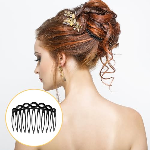 12 peças pente lateral francês pente de plástico para cabelo lateral torcido transparente estilo fra