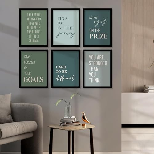 Image of kotart Engineered Wood - Quotes Frames for Wall Decor - Motivational Photo Frame for Wall Decoration - Quotes Wall Poster with Frame for Room and Office - Set of 6 Rectangular, Black (Art 2, 13X17)
