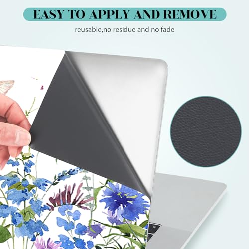 Image of Laptop Skin Sticker Decal, 12 inch 13 inch 13.3 inch 14 inch 15 inch 15.4 inch 15.6 inch Universal Vinyl Notebook Skin Sticker Cover Art Protector Decal with Free 2 Wrist Pads, Beautiful Floral White