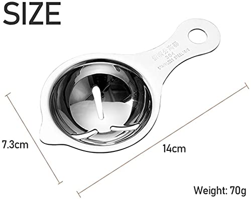 Image of YANCI Egg Separator Egg Yolk White Filter Food Grade Egg Divider Stainless Steel Egg Sieve Kitchen Gadget Cooking, Baker Tool Egg Extractor, Pack of 1