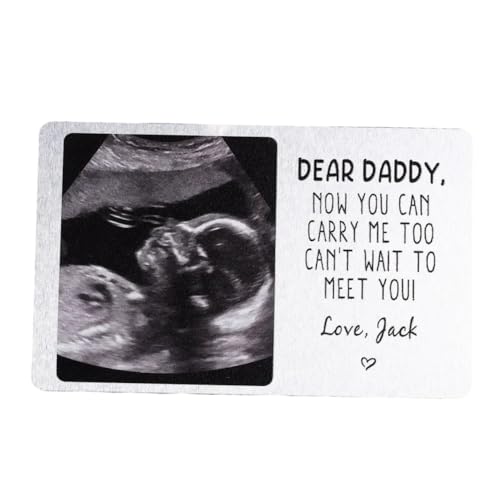 Chu6an6d Tarjeta de cartera grabada personalizada, regalo de metal personalizado para él, papá, marido/marido/grabado con láser o impreso con texto o fotos
