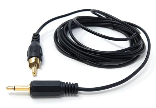 DRUT 3m 3.5mm Mono Jack Plug To RCA Phono Single Plug Lead Cable 10ft Black Gold - Image 3