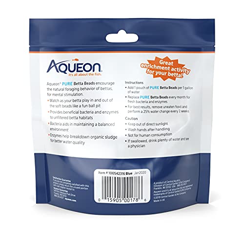 Aqueon Pure Betta Beads, Blue #TOP1