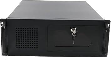 4U Server Chassis Server Case Rackmount Case 4U Wall Mount Network Server Cabinet with 7 x 3.5 HDD Drive Bays, 7 x PCI Slot & Locking Door Side Panels