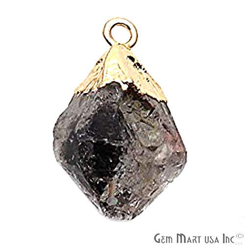 Rough Herkimer Connector, Single Bail Gold Connector, Herkimer Pendant, Gemstone Connector, Jewelry Making Supply, GemMartUSA (DH-50001)