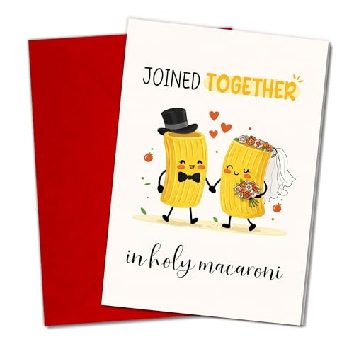 Hieprints Joined Together in Holy Macaroni �ʔ����E�F�f�B���O�J�[�h �p�X�^����� ������ ���߂łƂ��J�[�h ���킢���V�Y�V�w�̃��[���A�M�t�g �V���O�� 5.3�C���` x 8�C���` �܂肽���ݕ����t��