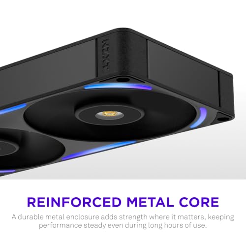 Image of NZXT F240X Performance Single-Frame Fan - 2X 120mm PWM RGB PC Case Fans - Max Airflow & Static Pressure - Low Noise - LCP Frame & Blades - Magnetic Fluid Dynamic Bearing - 30mm Thick - Black