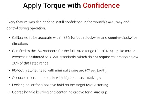 Image of TEKTON 1 /4 Inch Drive 90-Tooth Dual-Direction Micrometer Torque Wrench with Case (2-20 Nm) | TRQ50502